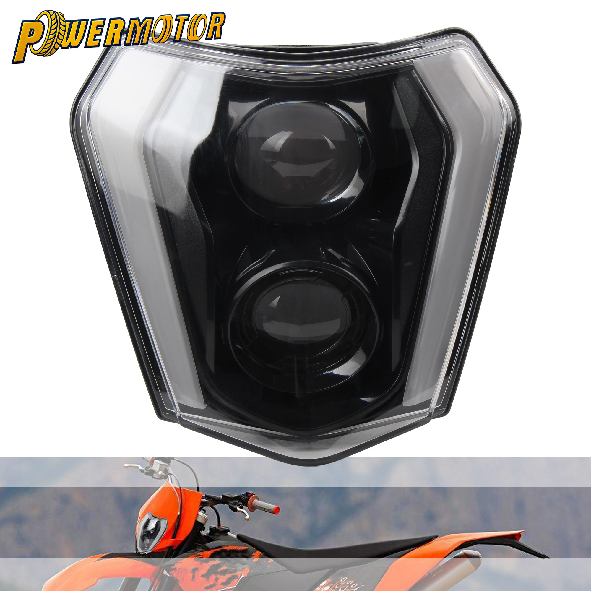 For KTM Motorcycle LED Headlight For EXC EXCF SX SXF XC XCF XCW 125 250 300 350 450 530 Dirt Bike Motocross Headlamp Accessories