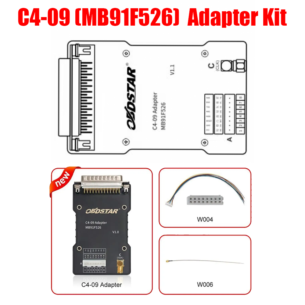 新しい OBDSTAR C4-09 (MB91F526) アダプター キットは、DFLASH 用の FLASH の読み取り/書き込みと、G3/DC706 用のイモビライザー データ復号化をサポートしています。