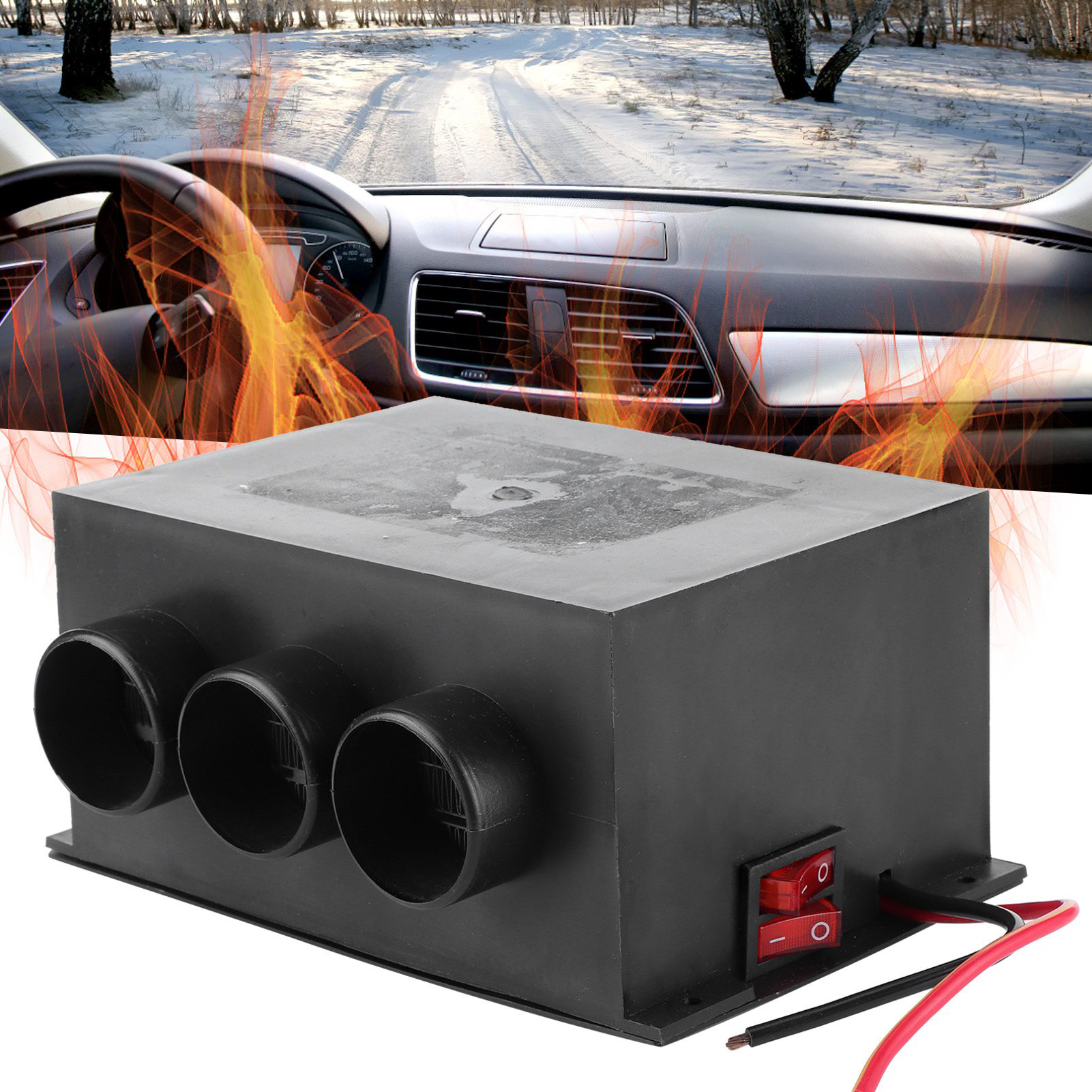12V カーヒーター 3 穴ポータブル冬暖房ウォーマーデフロスター霧除去オートインテリアアクセサリー車のデミスター