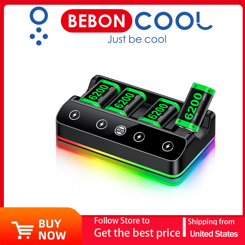 BEBONCOOL Xbox シリーズ X コントローラー用充電式バッテリー パック 4x6200 mWh コントローラー バッテリー パック Xbox シリーズ S、Xbox One 用