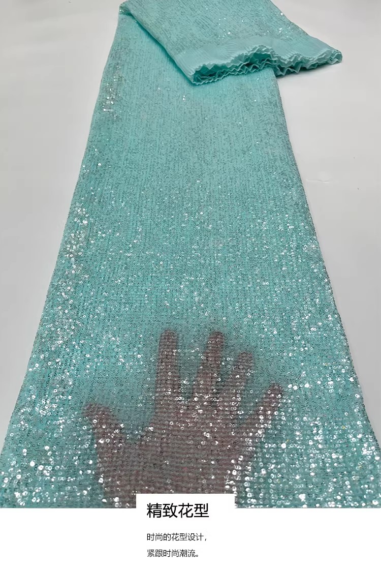 1 ヤード高級ガーゼ生地絶妙な全幅小さなビーズスパンコール刺繍テラファッションデザインのウェディングドレス diy の縫製生地
