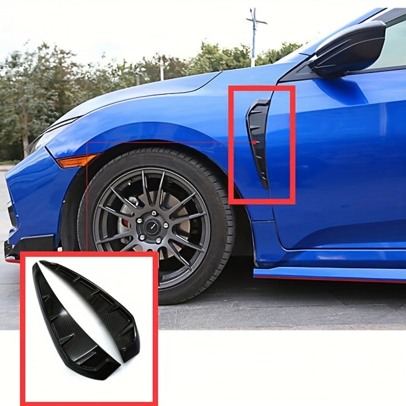 2 個の車のサイドフェンダーベントカバーフェンダーユニバーサルサイドウイングエアベントフードインテークフェンダーカバーカーアクセサリースタイリングモールディング
