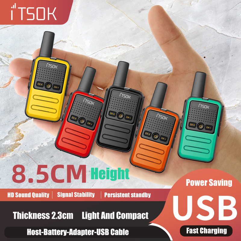 2 個ミニおもちゃ 1 〜 5 キロ UHF ギフト双方向トランシーバー 1S 2S タブレットカラフルな機体ニューキッズトーキートランシーバーラジオ