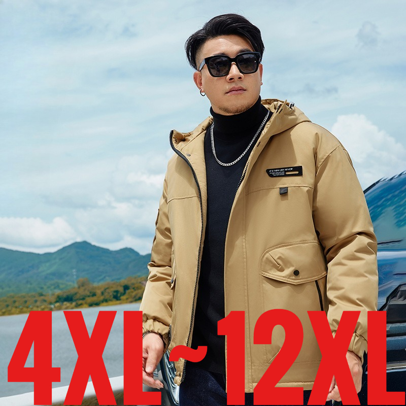 大サイズ 12XL パーカー男性フード付き冬のジャケット男性防水ウインドブレーカー厚いパッド入り暖かいエクストラビッグプラス 6xl 7xl 8xl 9xl 10xl