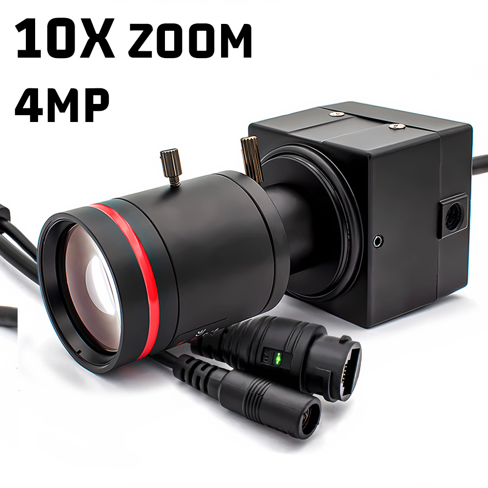 RTSP対応産業用4MP POE IPカメラ 5-50mm 10倍マニュアルズームレンズ HDセキュリティカメラ CCTVシステム ビデオ監視 Onvif P2P H.265