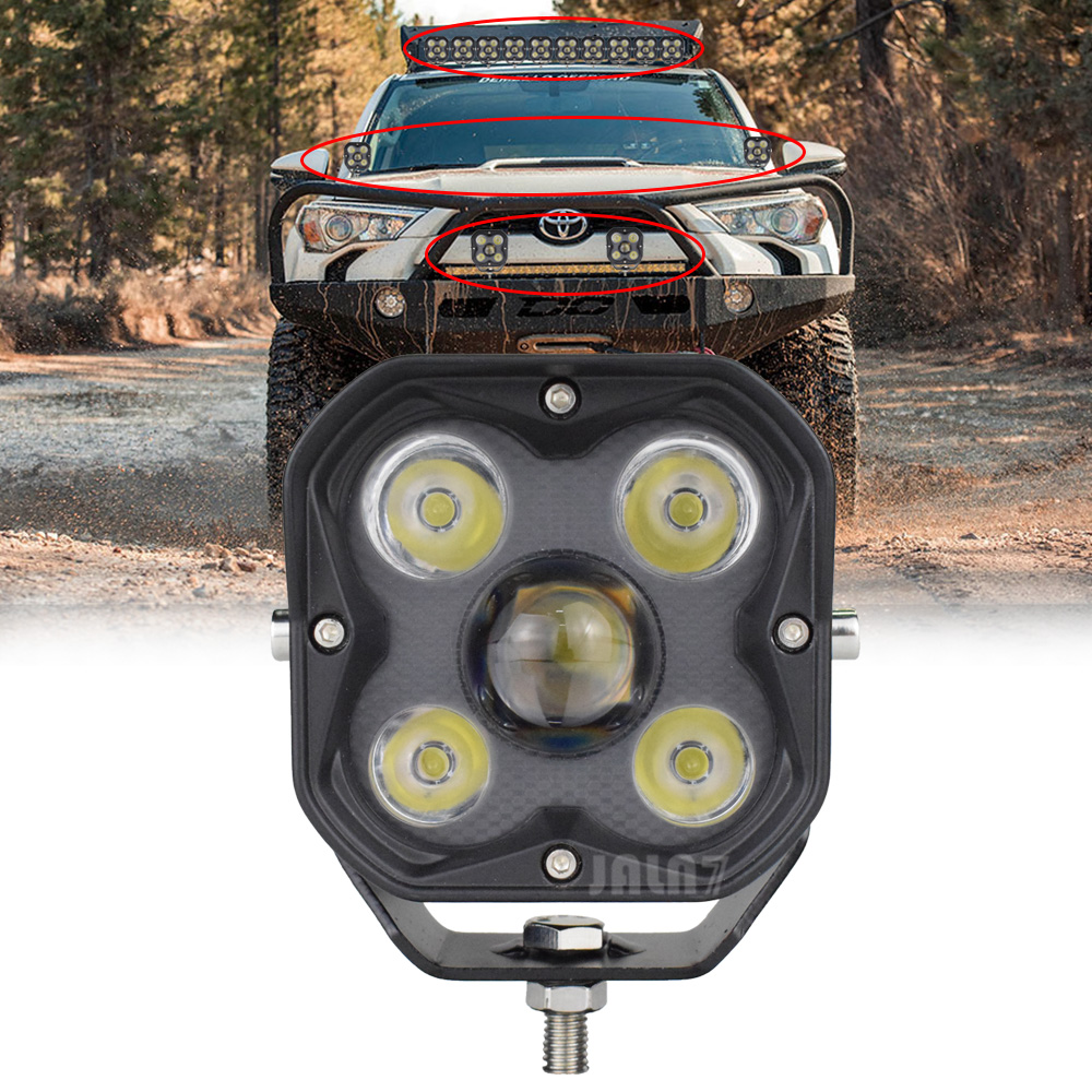 3Inch  LED Offroad Light Pods 50W 7500LM White Cube Spot Beam Motorcycle Wrangler 4x4 ATV UTV Pickup Truck Tacoma off road use