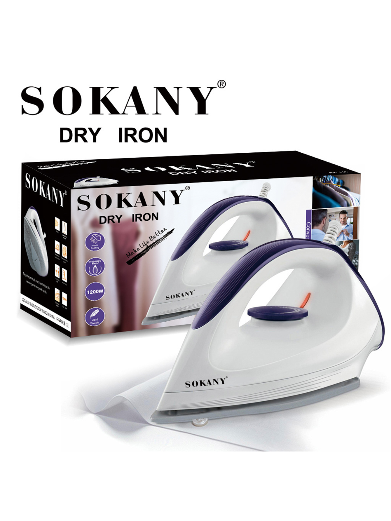 SOKANY-119 家庭用電気アイロン ハンドヘルド スチーム アイロナー ミニ ポータブル 学生旅行 セラミック ベース プレート デザイン すべてに適しています