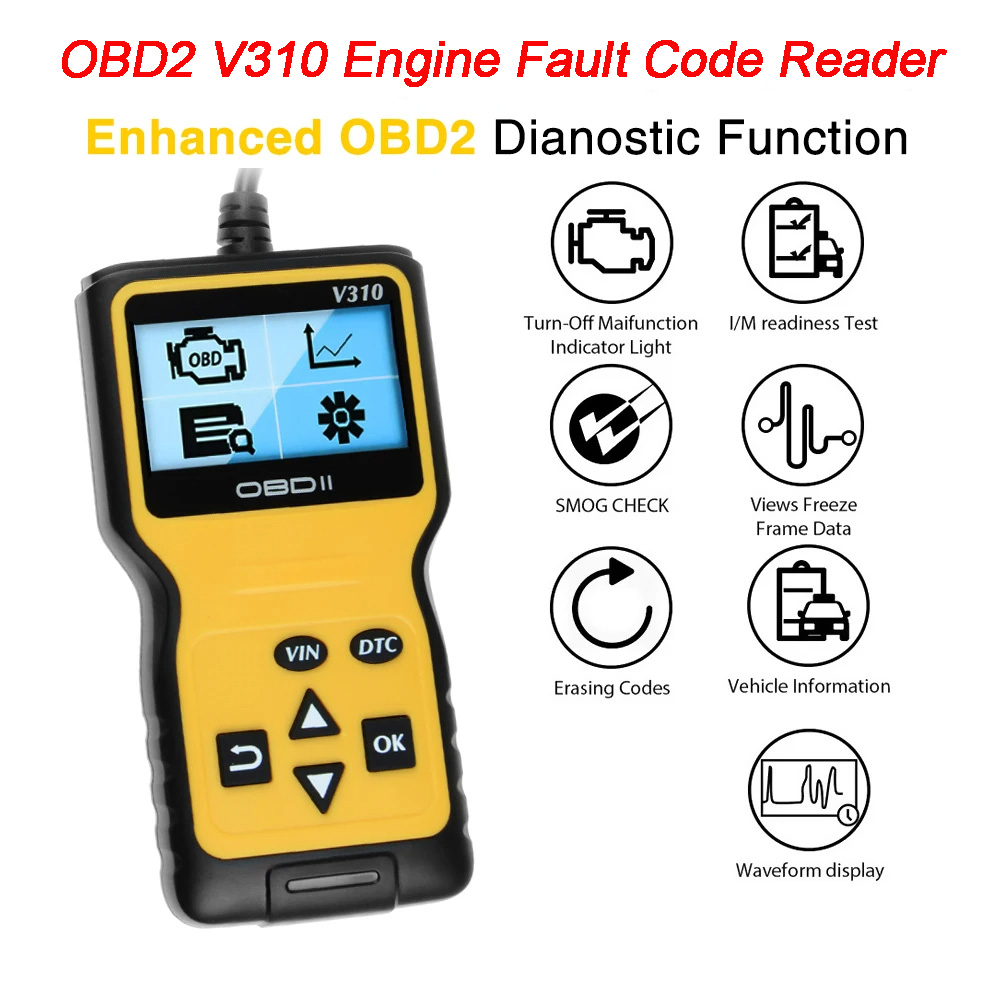 V310 車スキャナ OBD2 12V 車ライトトラックエンジン J1939 J1587 J1708 OBD 2 II クリア故障スキャンコードリーダー車診断ツール