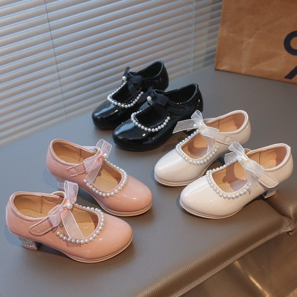 French Girl Heels Spring New Bow Girl Princess Shoes Soft Sole Girl Shoes Performance Shoe Fashion Women Shoes Туфли Для Девочки