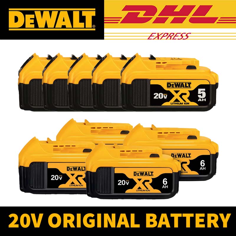 オリジナル Dewalt 20V 最大 5Ah 6Ah バッテリー 18650 リチウムイオン XR 電動工具バッテリー 120W ハイパワー充電式交換用バッテリー