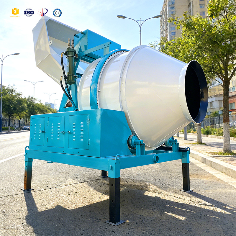 Concrete Mixer Mini Small Diesel Drum Mixer Machine 250L Portable for Farm & Site