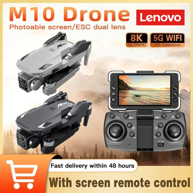 レノボ M10 ドローン Photoable スクリーンリモコン付きプロフェッショナル 8 18K デュアルカメラ 5 グラム WIFI ブラシレスモーター Quadcopter Dron おもちゃ