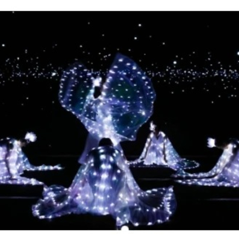 LED ライトの羽バレエパフォーマンス服蛍光蝶ダンスマントダンス衣装ベリーダンスマント小道具 9 注文