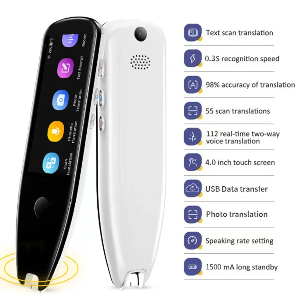 X5Pro スマート音声スキャン翻訳ペンリアルタイム多言語翻訳辞書ペンオフライン/WIFI/モバイルホットスポット方式