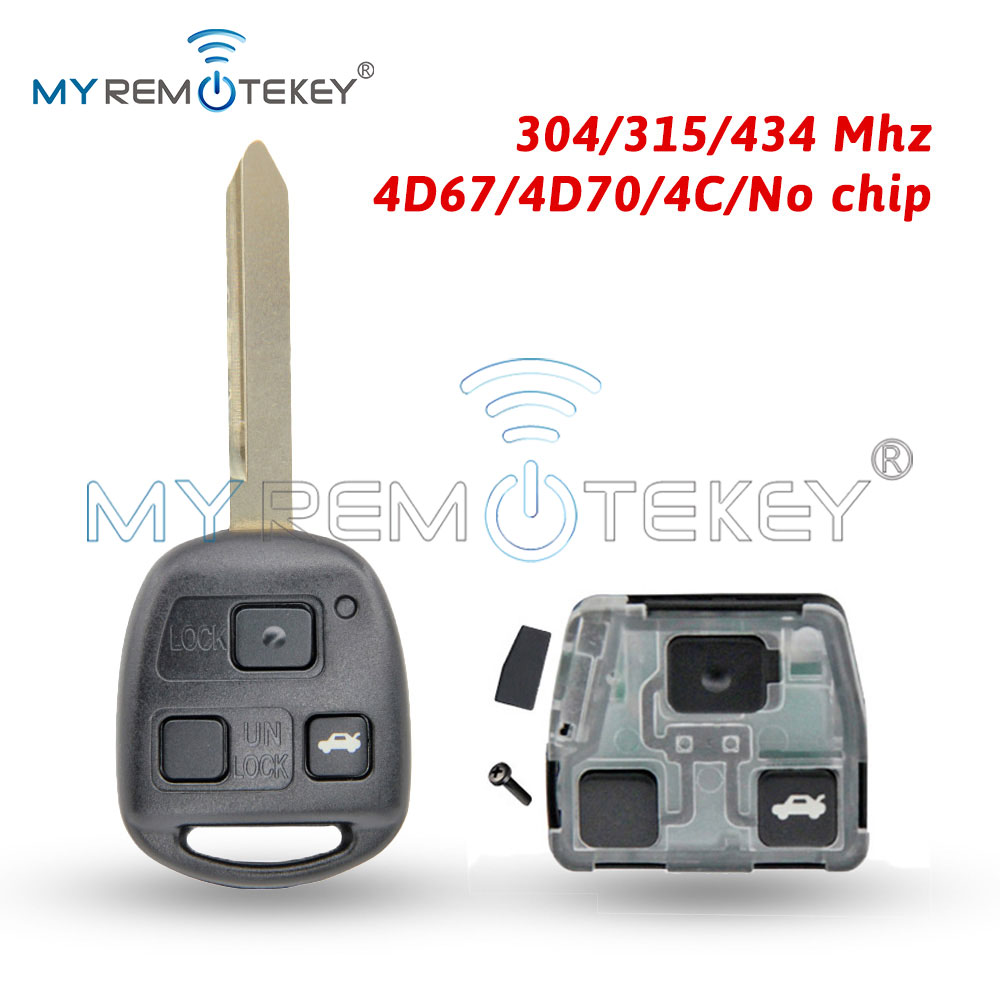 MYREMOTEKEY 車リモートキー Fob コントロール 736670-A TOY47 304/315/434 Mhz 3 ボタン PN 89071-05010 トヨタ アベンシス 2004-2009