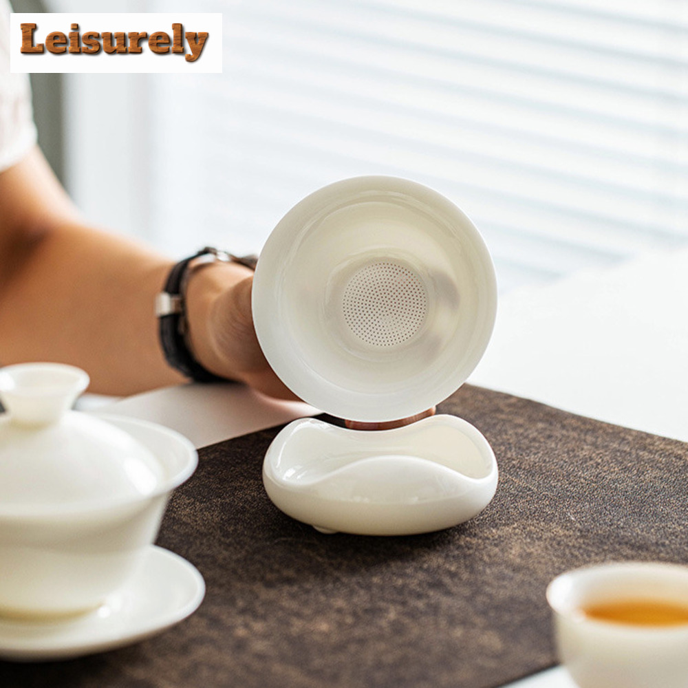 Dehua 羊脂肪翡翠白磁茶注入器高級ティーラック茶ストレーナー家庭用茶浸漬ティーフィルターティーサービスギフト