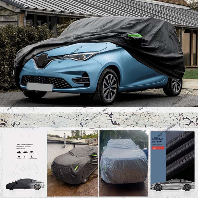 車のカバールノー Zoe 2012-2024 210D 屋外フルカーカバー全天候防水防風日焼け防止