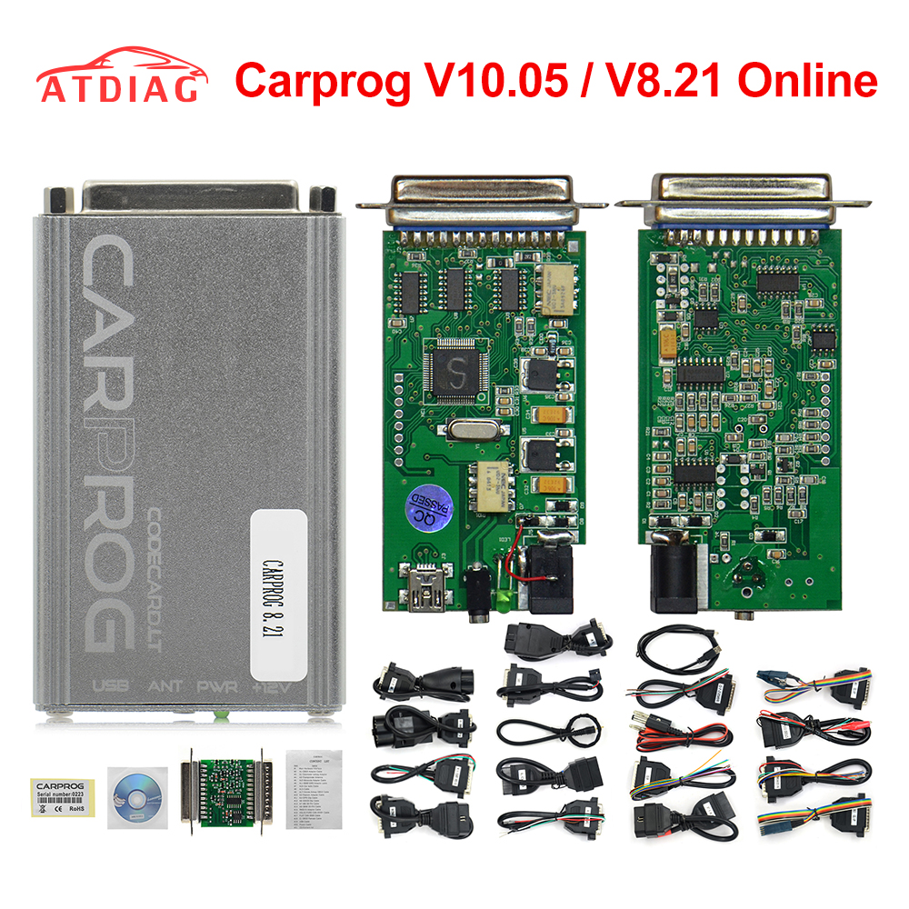 Carprog V13.77 SERG2000CAR000UA Carprog 8.21 フルアダプター CarProg オンラインプログラマー Auto A.ir.bagTool 8.21/10.93 メインユニット