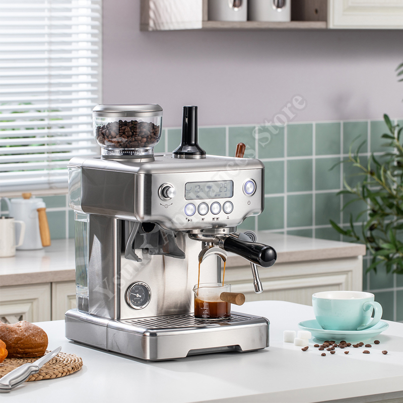 Expresso Coffee Maker Fully Automatic Stainless Steel  4 in 1 Cafetera Cappuccino Home Commercial Espresso Machine Grinder