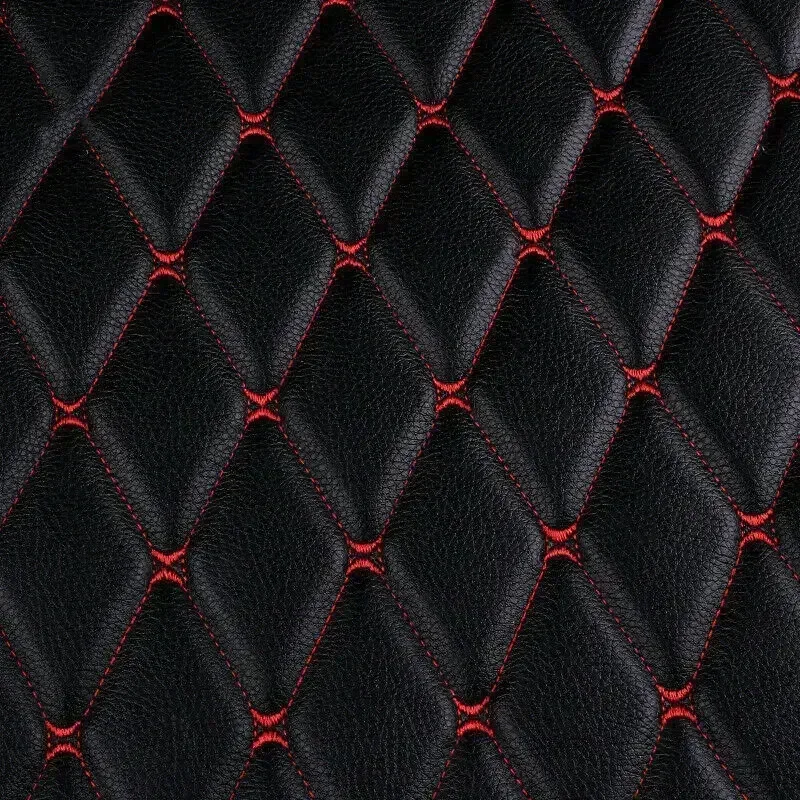 1m Imitation Leather Fabric Sponge Quilted Embroidered Car Interior Material Car Foot Pad Wall Sliding Door Decor PVC Fabrics