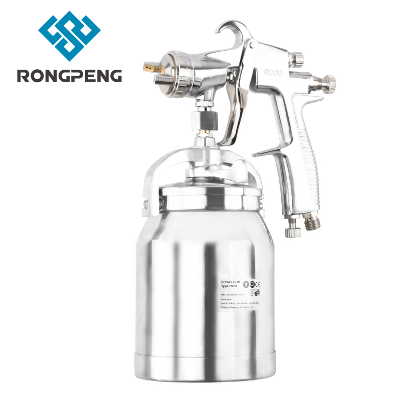 RONGPENG 2.5 ミリメートルノズルスプレーガンエアブラシ吸引フィード 1000cc ペイントカップ Industril 塗装ガン家具自動車ベース塗装