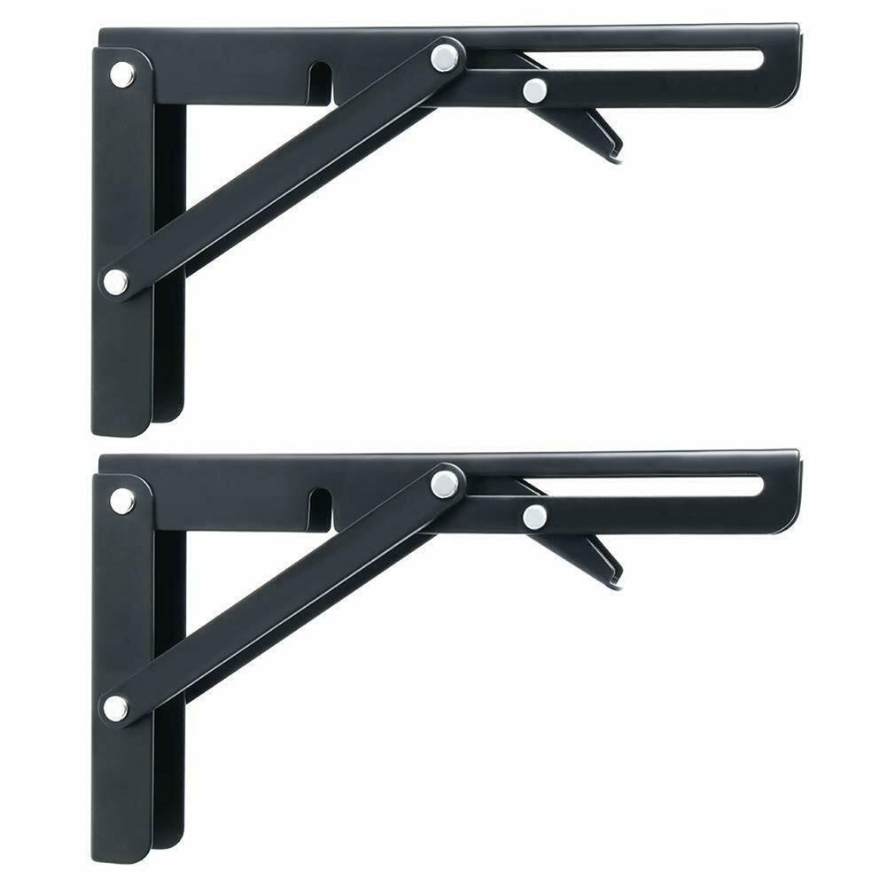 2Pcs Campervan Folding Bracket Table Shelf Motorhome Caravan Hot Sale Black Finish Stainless Steel Folding Table Car Accessories