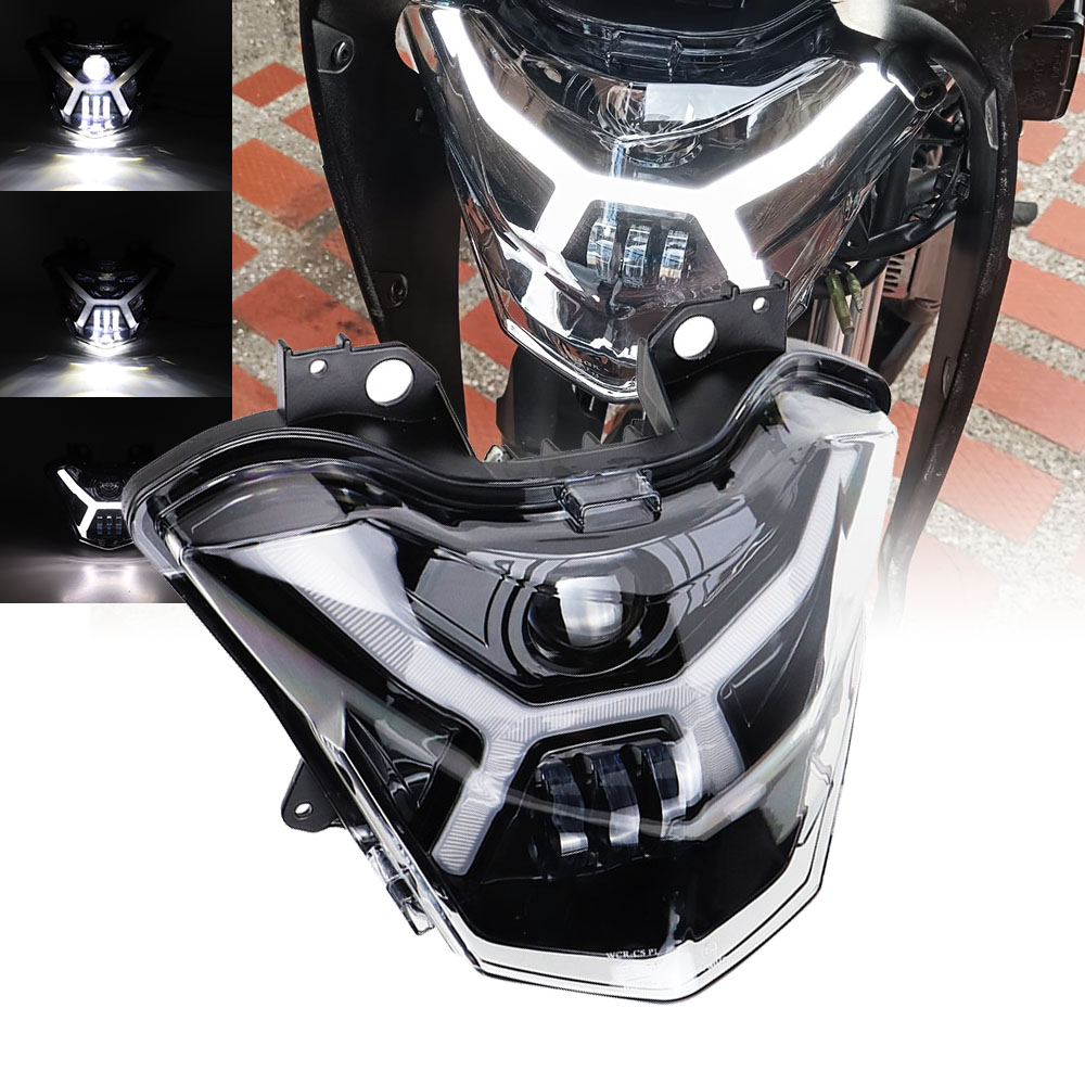 Kawasaki Z650 Versys-X300 KLE300 2017-2021 LED プロジェクターヘッドライトハイ/ロービーム DRL オートバイフロントライトアセンブリ
