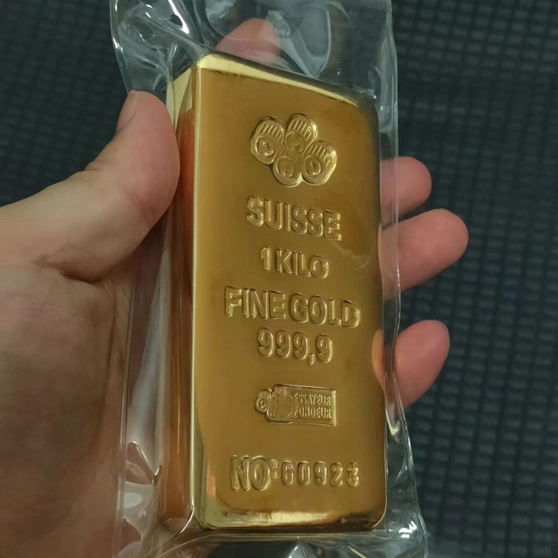 コピー 1 キロスイスゴールドバー 1 キロゴールドメッキバー異なるシリアル番号金地金レプリカスイスジュエリーストア