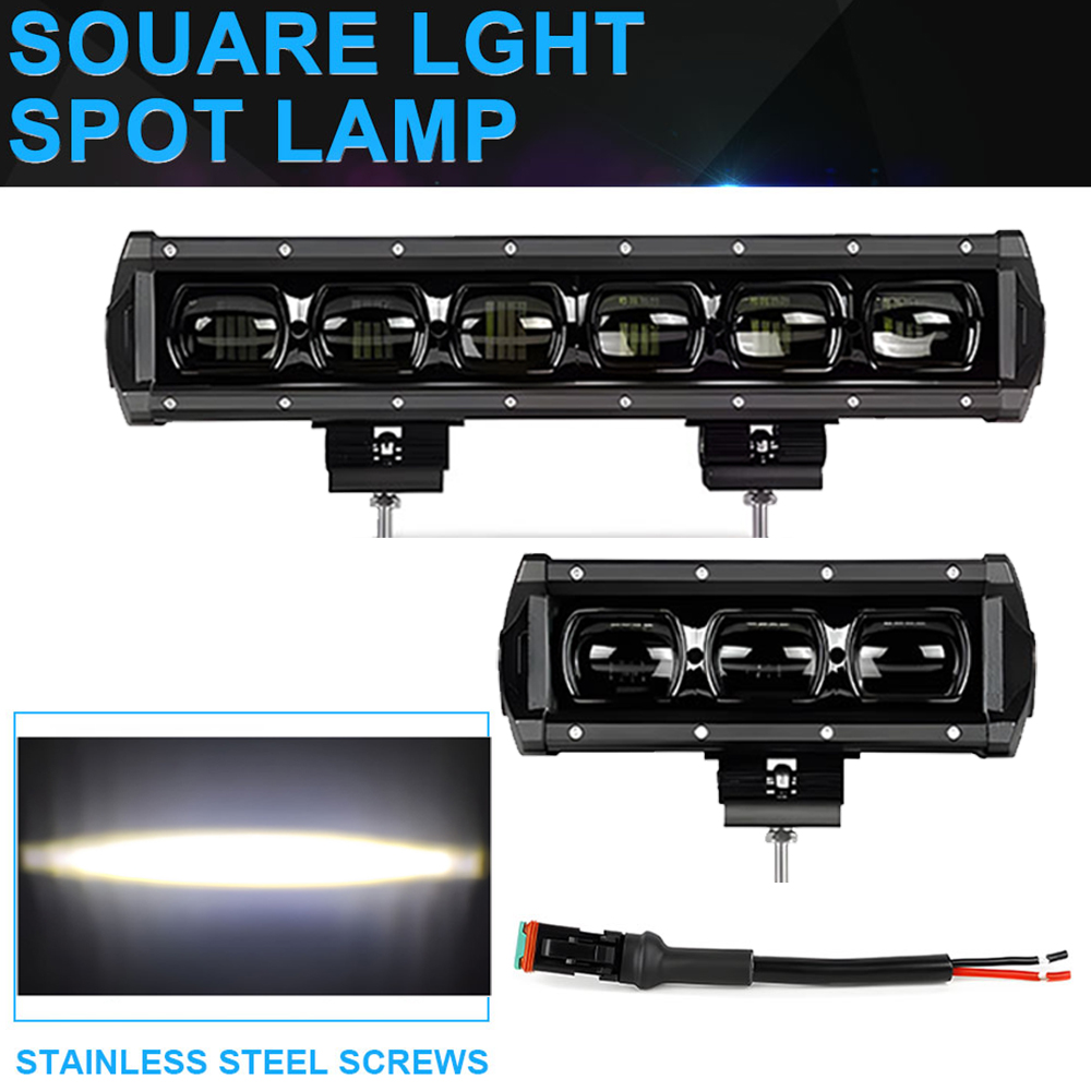 6D レンズワークライト LED バー 4X4 オフロードジープ車 SUV ATV Lada Niva トラック 12V 24V ドライビングランプ DRL LED ライトバー 8 インチ 14 インチ用