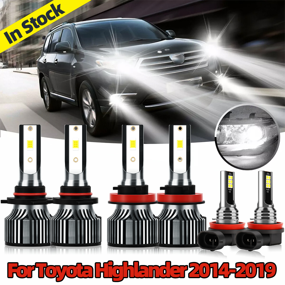 コンボ LED ヘッドライト 20000LM 超高輝度高低キット 12V CSP フォグ電球 6000K トヨタハイランダー 2014 2015 2016 2017 2018 2019