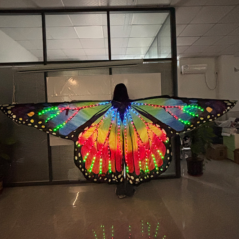 LED 光る蝶のマント発光女性のベリーダンスの羽ステージパフォーマンス衣装小道具光る蝶の羽