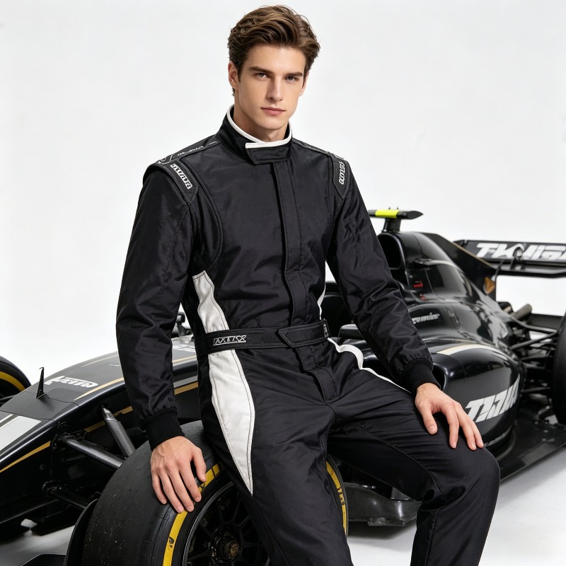 オリジナルワンピース難燃性カートレーシングスーツ、ラリーオフロードバイク乗馬服セット