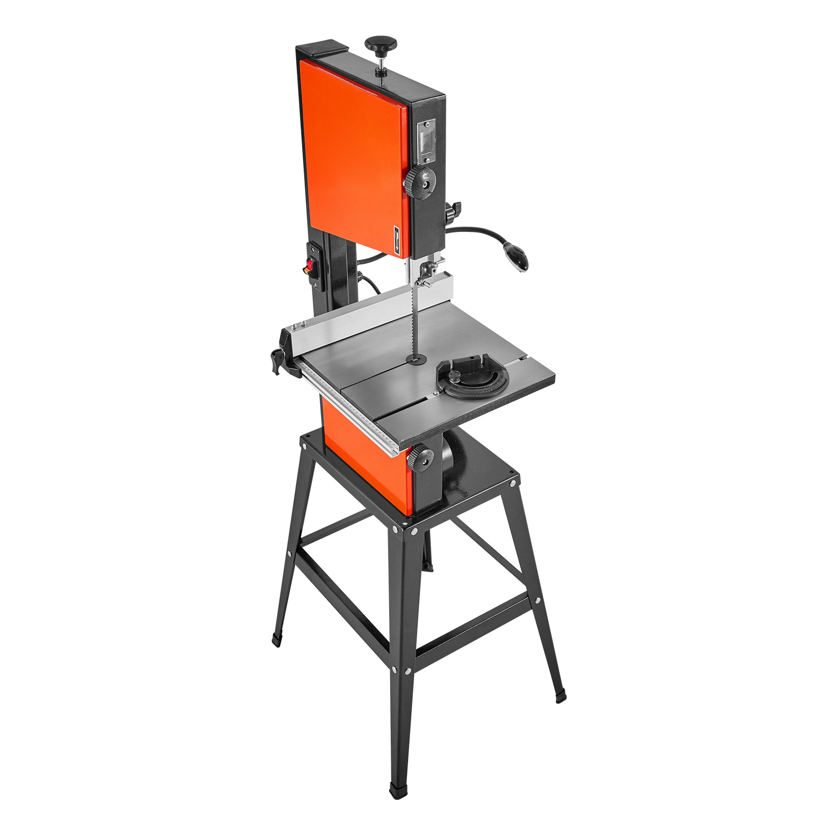 SucceBuy 10 インチバンドソー スタンド付き 2 速ベンチトップバンドソー 373W 1/2 HP 13.2x13.4 インチ鋳鉄テーブルバンドソー 木工用
