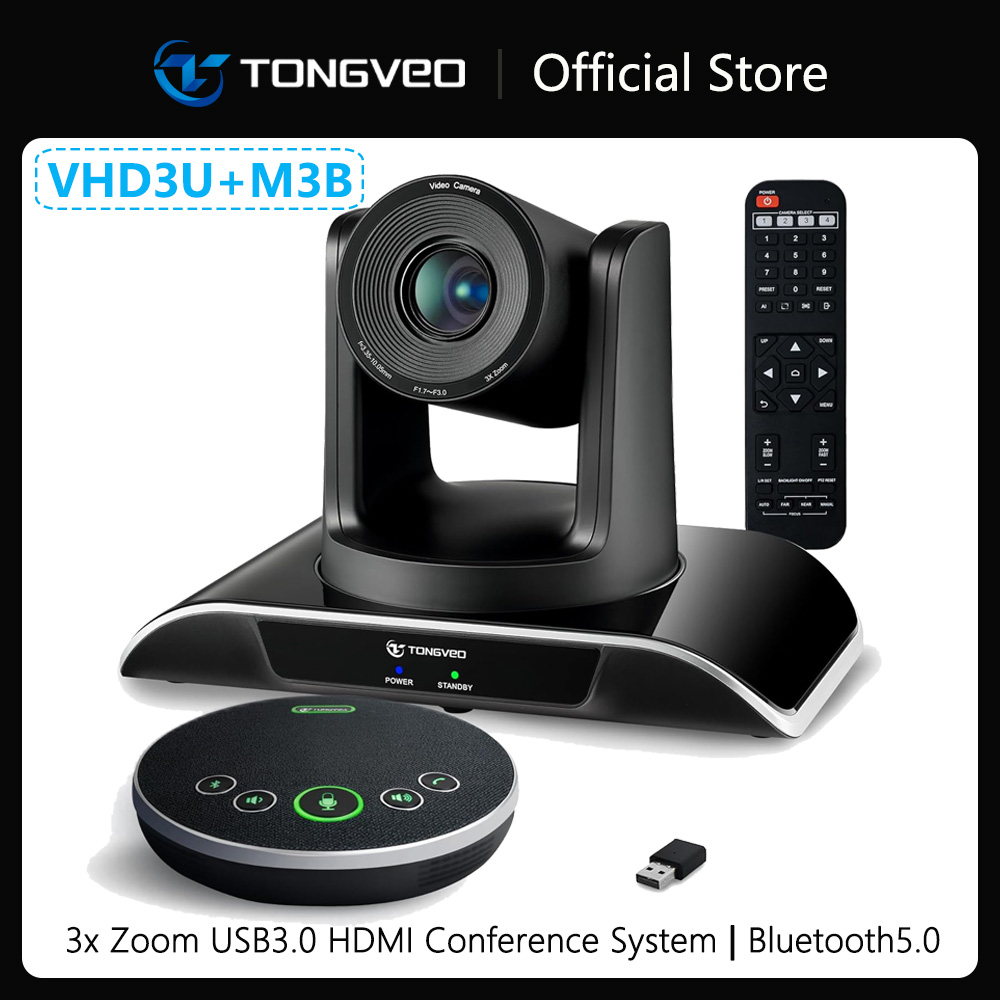 オールインワン USB3.0 HDMI 会議室カメラシステム HD 1080P 60fps 3倍ズーム PTZ 会議用カメラと Bluetooth スピーカーフォン