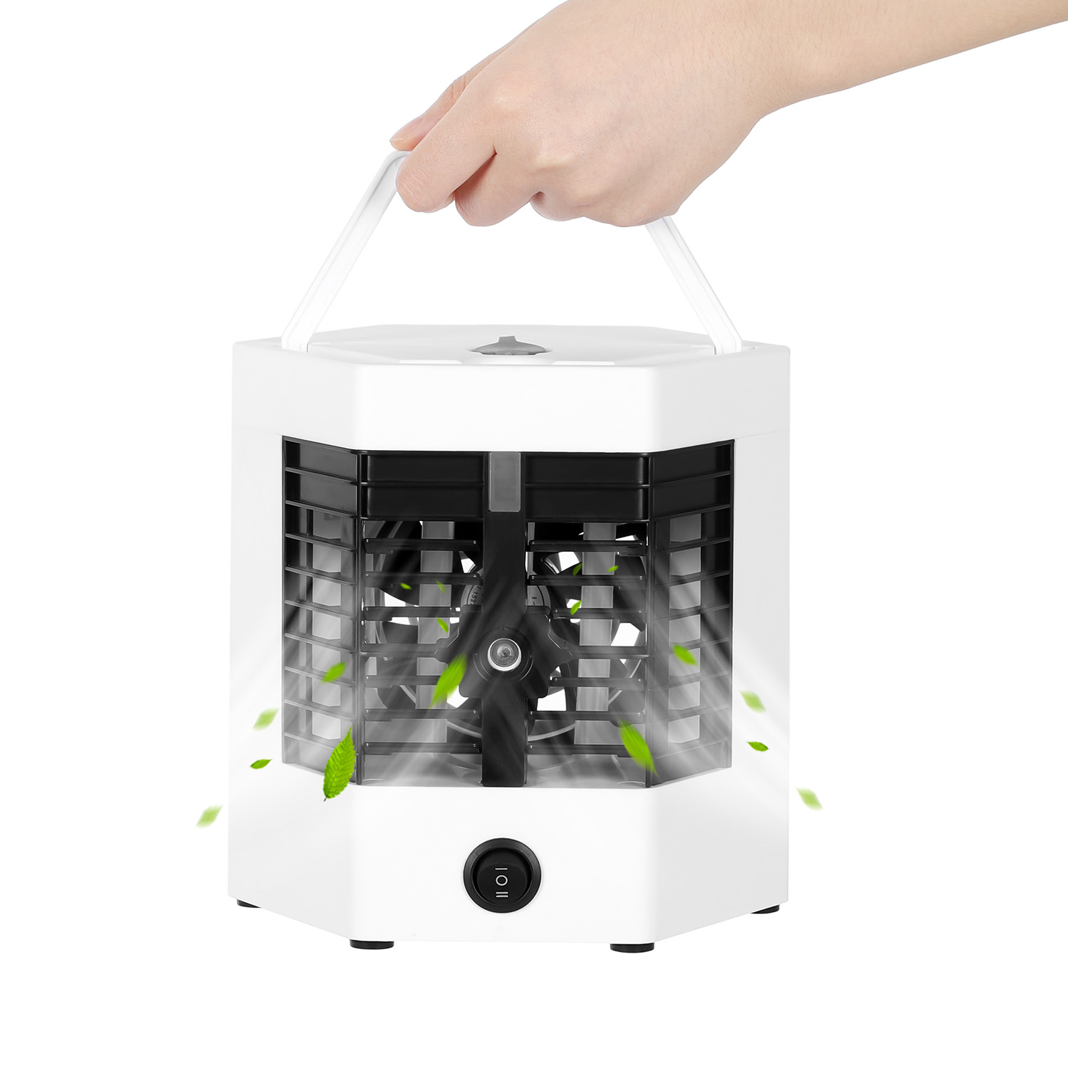 3 in 1ポータブルエアコン、加湿器、ファン - USB充電付き、家庭やオフィスでの使用に最適、家庭やオフィスの冷却、加湿、空気浄化に最適、ポータブルエアコン