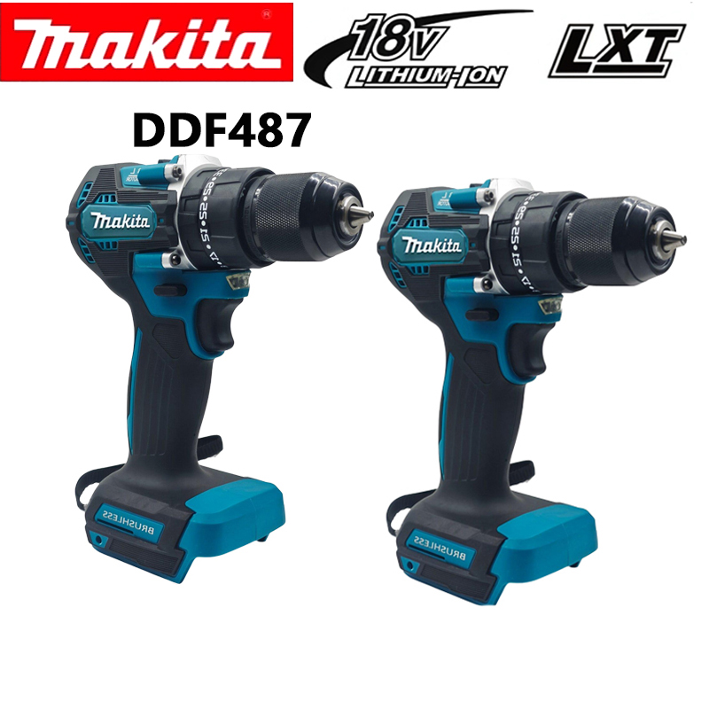 Makita DDF487 Genuine Brushless Cordless Electric Drill 18V Rechargeable Screwdriver Power Tool + Original Makita 18V Battery
