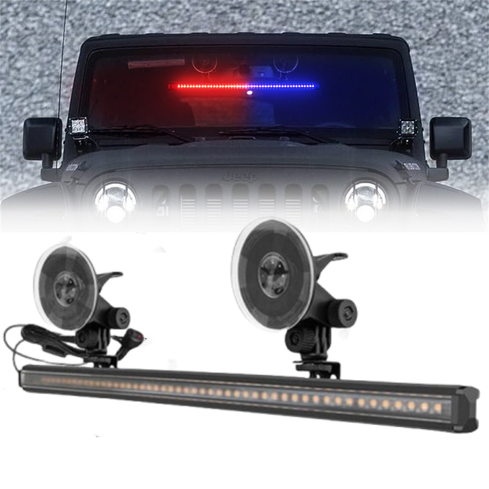 Led 警告灯 48LED 警察緊急ストロボライトバーフロントフラッシュ交通アドバイザー車両トラック警官ストロボ点滅ライト