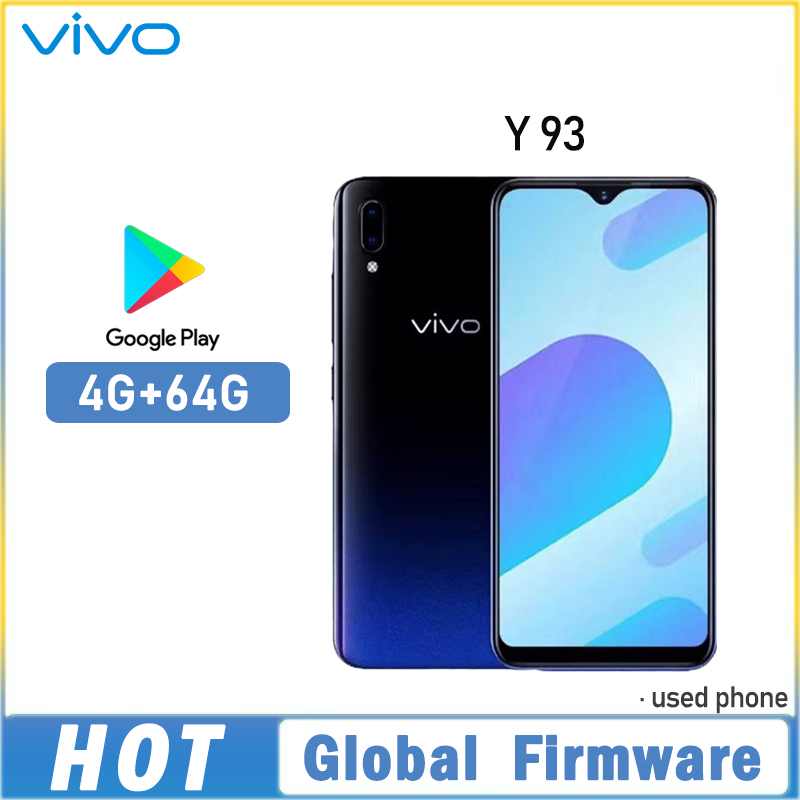グローバルファームウェア VIVO Y93 スマートフォン 4 ギガバイト 64 ギガバイトオクタコア Android 8.1 6.2 ''カメラ 13MP 2.0MP 顔 ID 携帯電話 y 9 中古電話