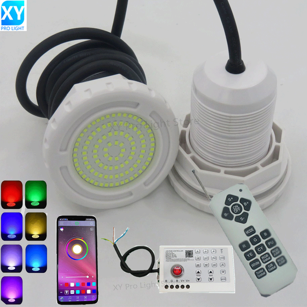 RGB LED プールライト 15 ワット DC12V Bluetooth アプリ制御屋外/屋内水中ライト噴水風景ランプ Piscina Luz スポットライト
