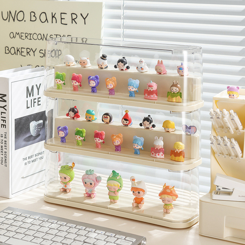 フィギュア収納ボックス フィギュア用アクリル透明装飾品防塵 蓋付きボックスオーガナイザーロッカーブラインドディスプレイアクション