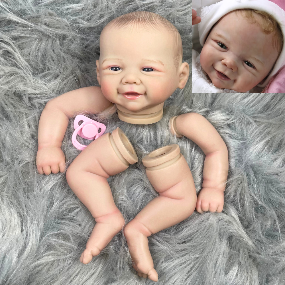 MRB 19インチ 塗装済み リボーンドールパーツ ヴィヴィアン かわいい赤ちゃん 3D絵画 静脈が見える布ボディ付き