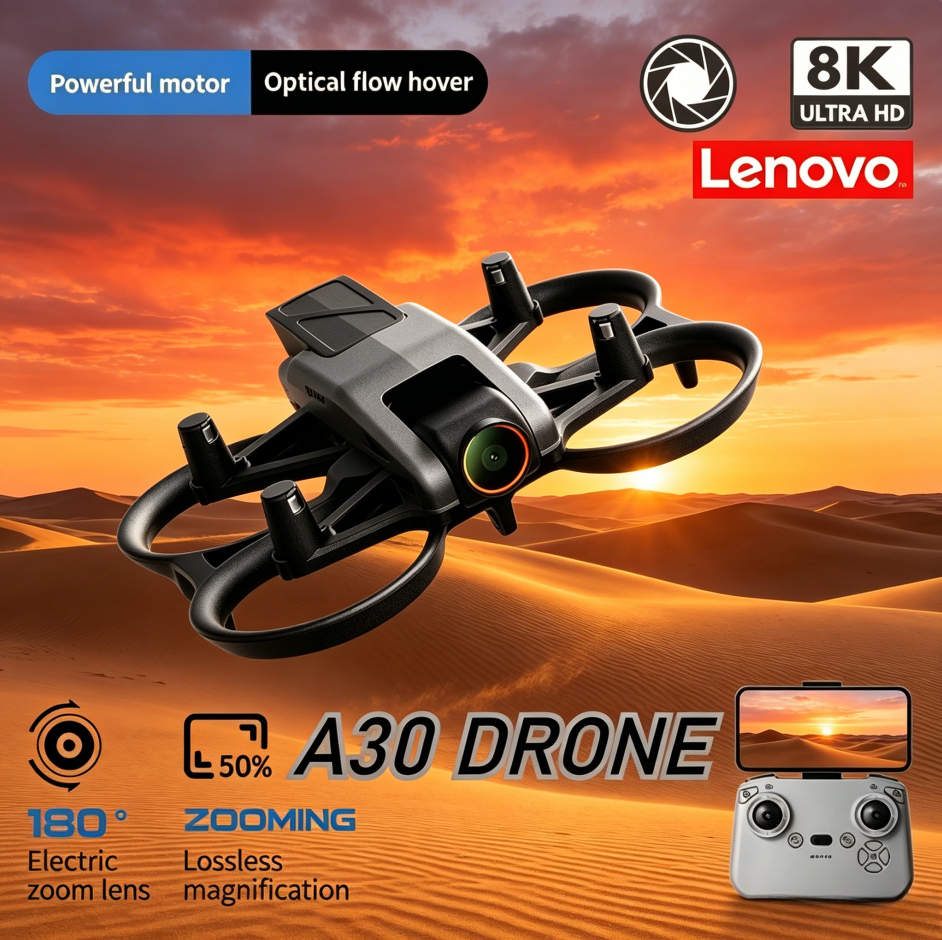 Lenovo A30 PRO 航空写真ドローン折りたたみ式 RC クアッドコプター 4K HD カメラフルサラウンド安全保護フレーム