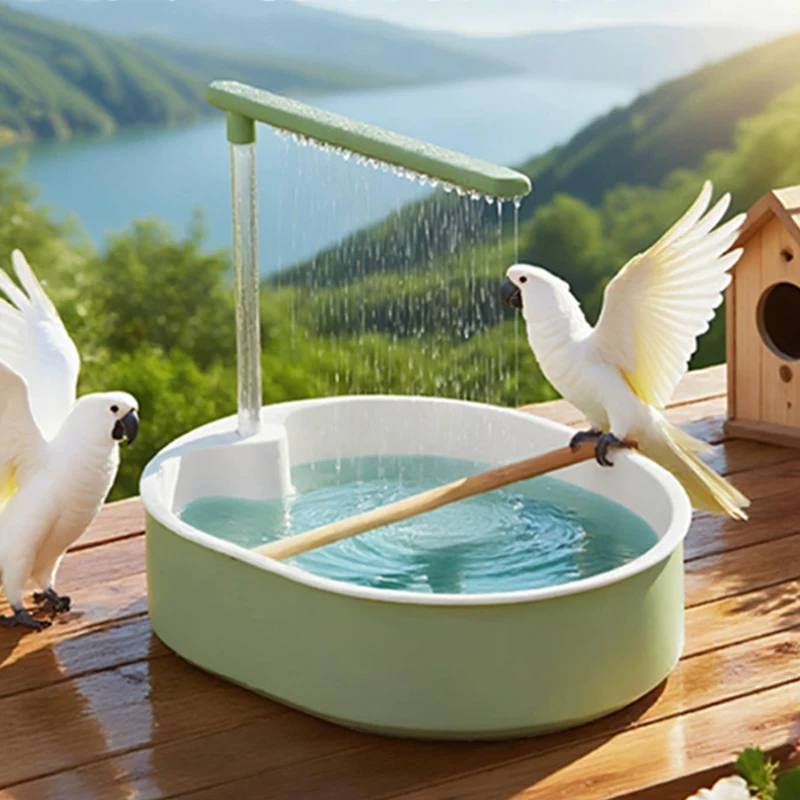 オウム自動鳥浴槽シャワー噴水 USB 電気循環蛇口ペット大型鳥浴槽クリーニング用品