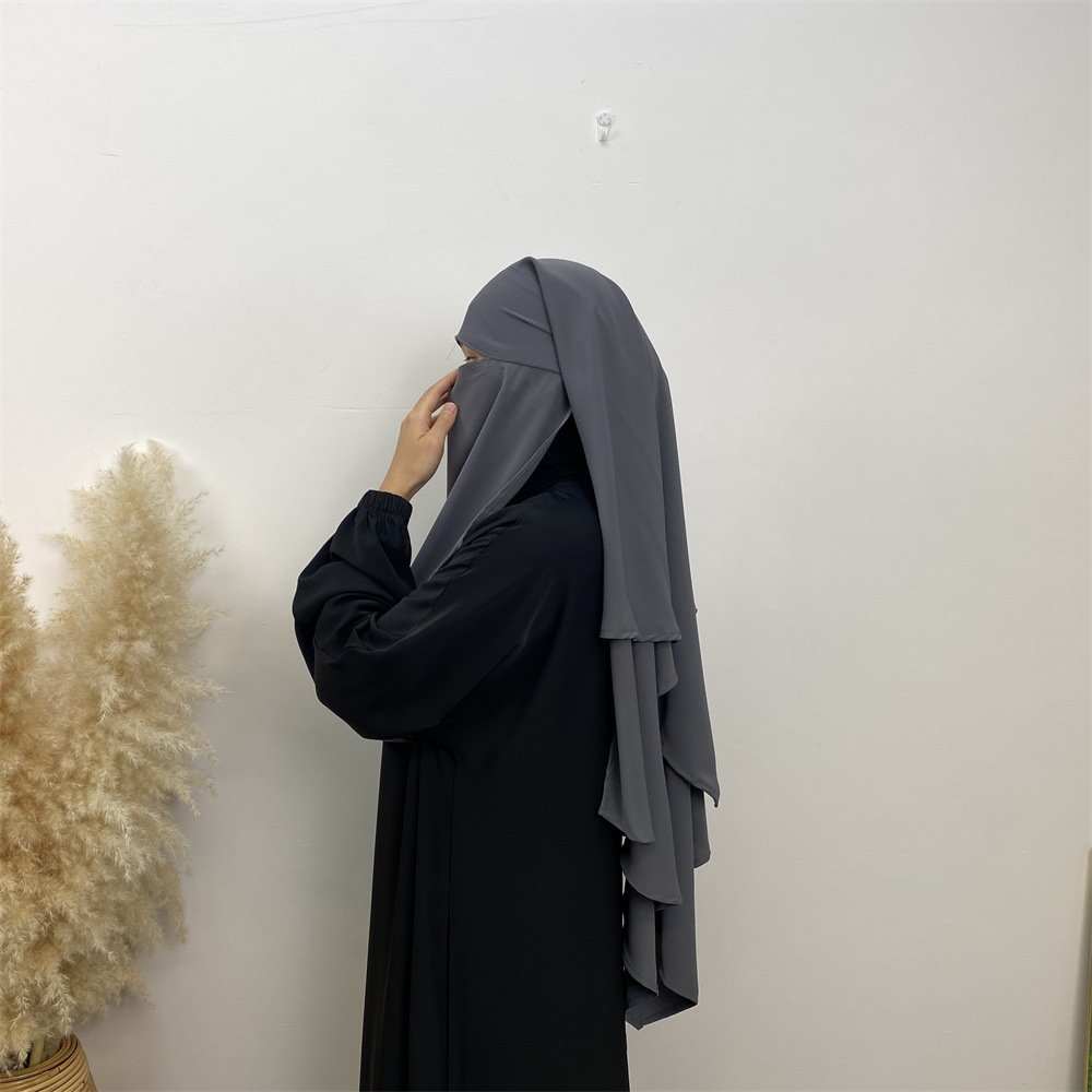 Khimar 高品質ニダイスラム教徒ヒジャーブイードラマダンイスラム服オーバーヘッド祈りスカーフ女性ヒジャーブベールスカーフ Niqab Nikab