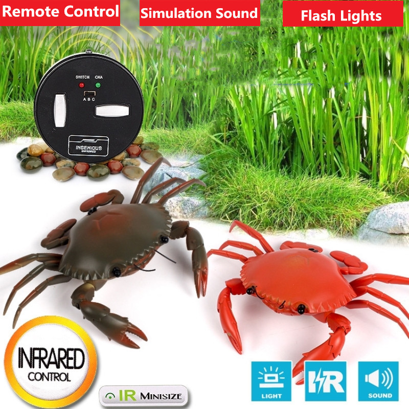 スマートインテリジェント RC ロボットカニアイフラッシュライトシミュレーションサウンドカニモデル高シミュレーションカニデザインクラシックカニ