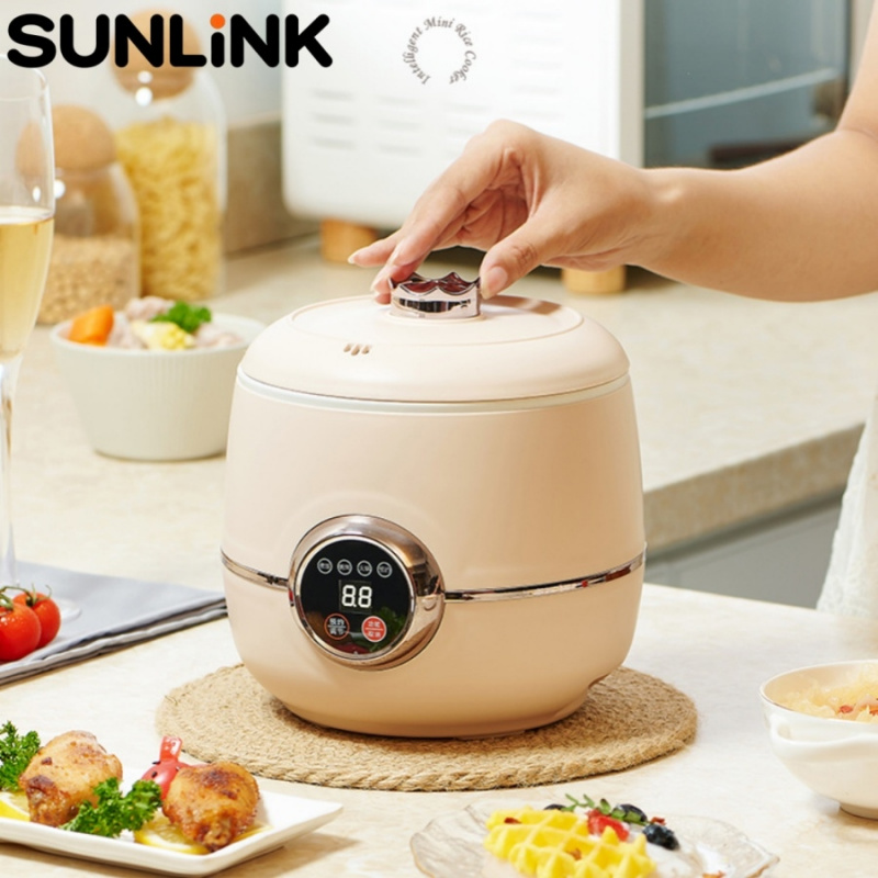 1pc 1.6L ミニ炊飯器スマート多機能電気炊飯器ノンスティックポットお粥スープ蒸し器保温機能