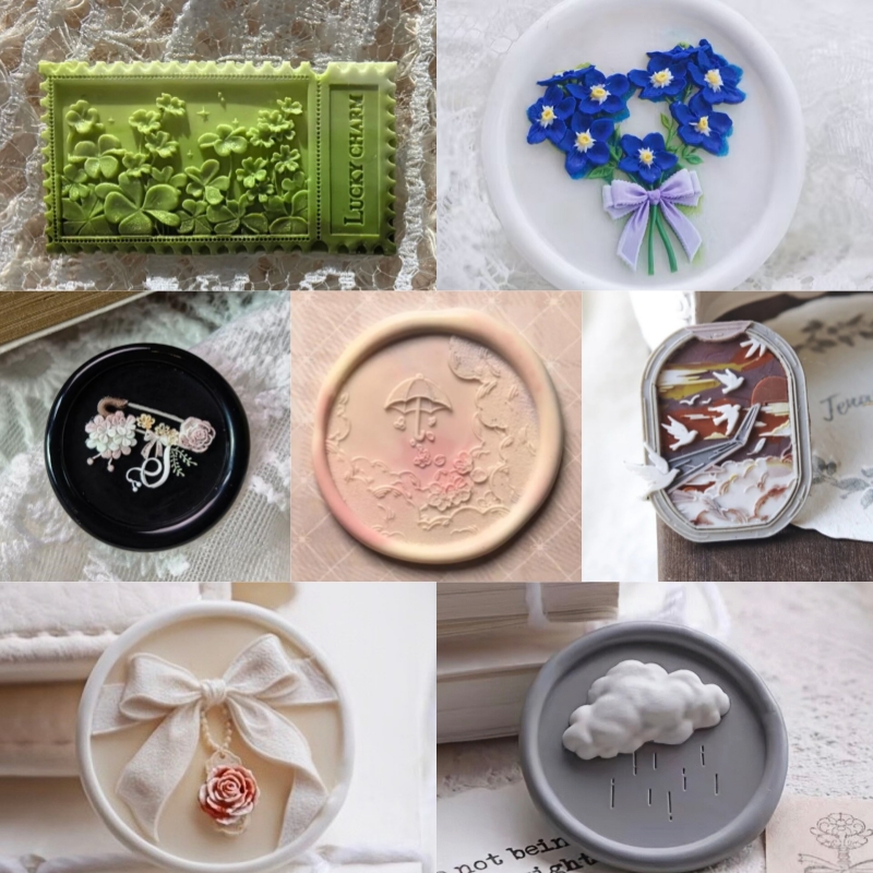 章ワックスシールローズヘッドの多層レリーフ深海シェルシリーズ DIY おもちゃ真鍮銅ヘッドスタンプシール
