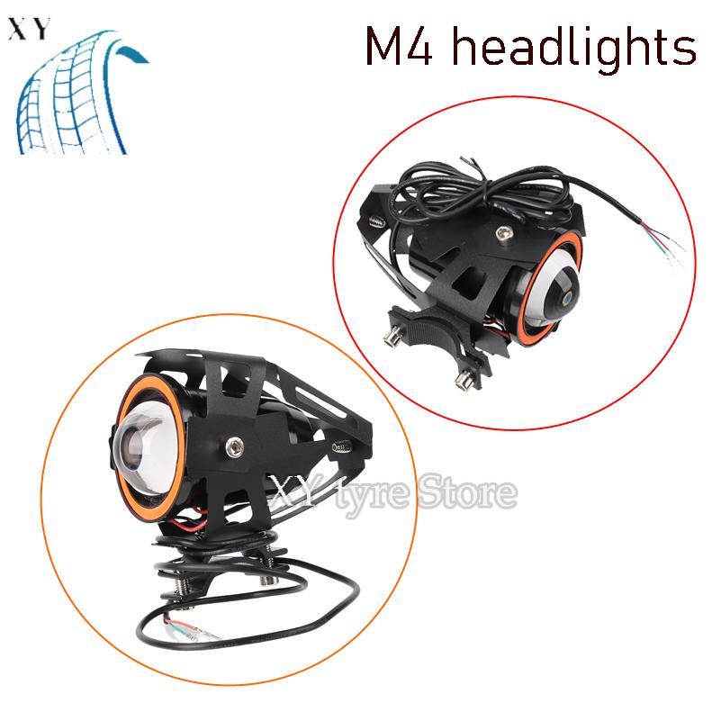 ミニ U7 ヘッドライトオートバイスポットライトレンズ補助フォグランプランプエンジェルアイズ 12V LED 追加電動バイクライト