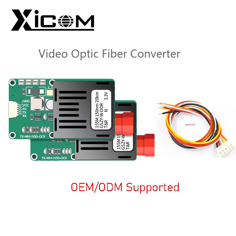 ファイバーコンバータ シングルモード シングルファイバー FC/UPC TX/RX 1 チャンネルビデオ UART
