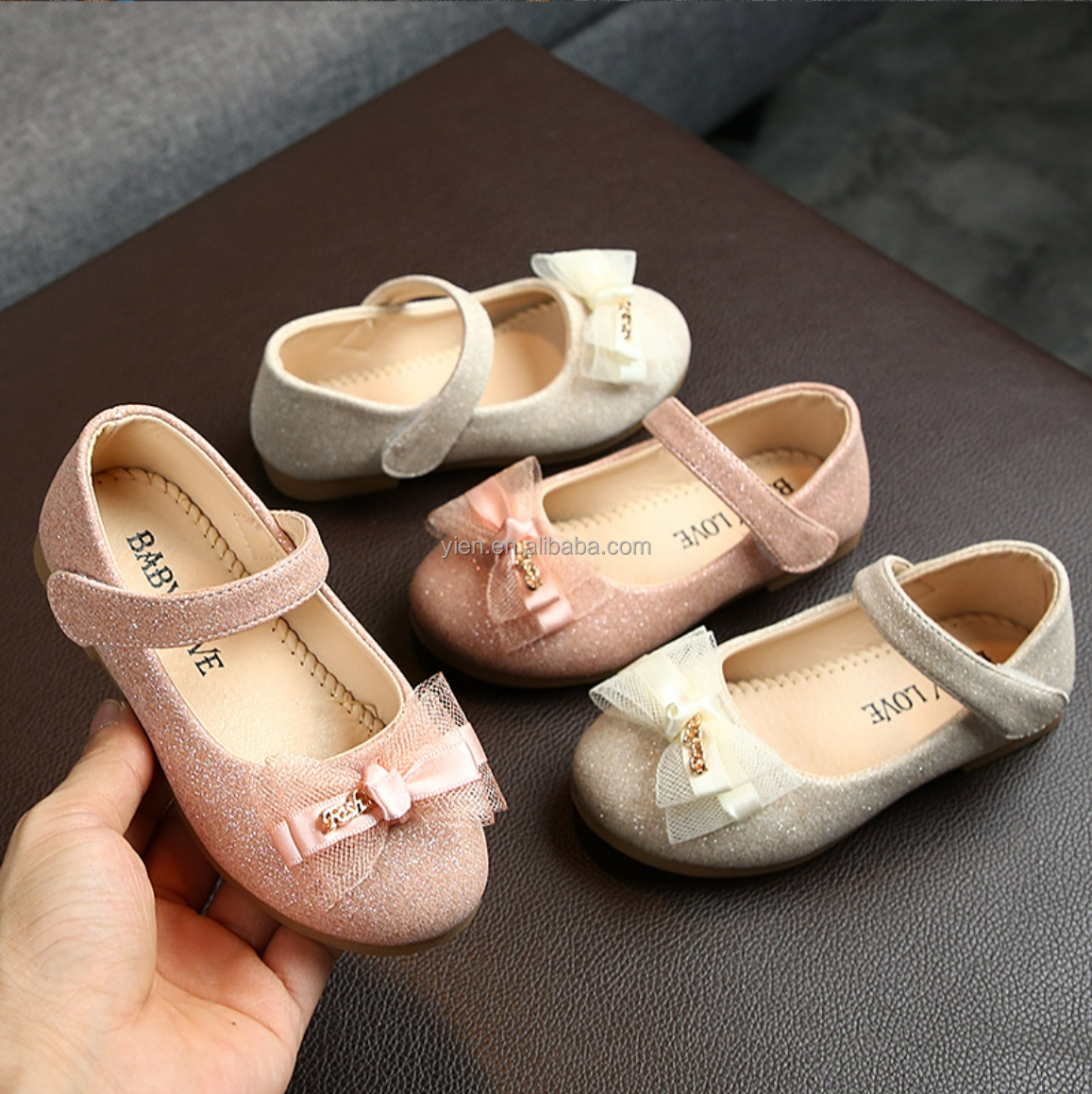 熱い販売子供靴女の子ブリンブリン革靴高品質革子供靴メーカー